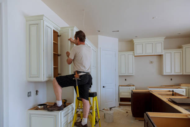 Kitchen island installation in Somerset by JMT Kitchen Cabinet